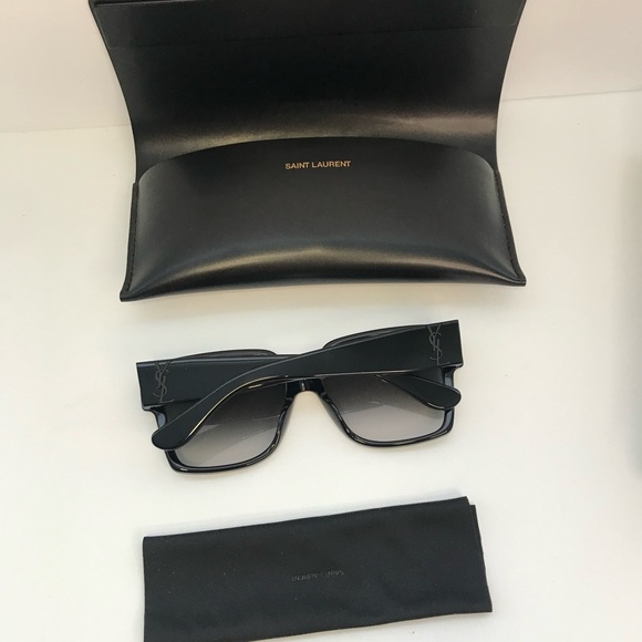 💯 - New Authentic Saint Laurent Black Grey Sunglasses SLM9 - Picture 12 of 13